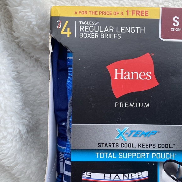 2 Packs Men’s Hanes Premium Box Briefs Size S 28-30” - Picture 5 of 5